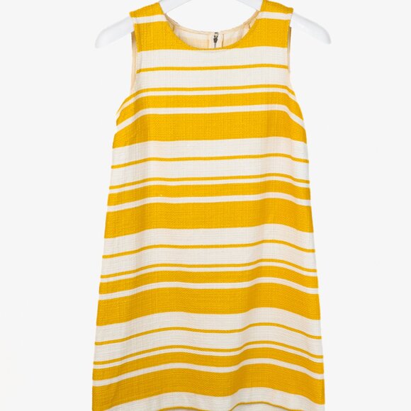 Dolce & Gabbana SS/13 Yellow and White Striped Jacquard Sleeveless Mini Dress - Picture 1 of 9